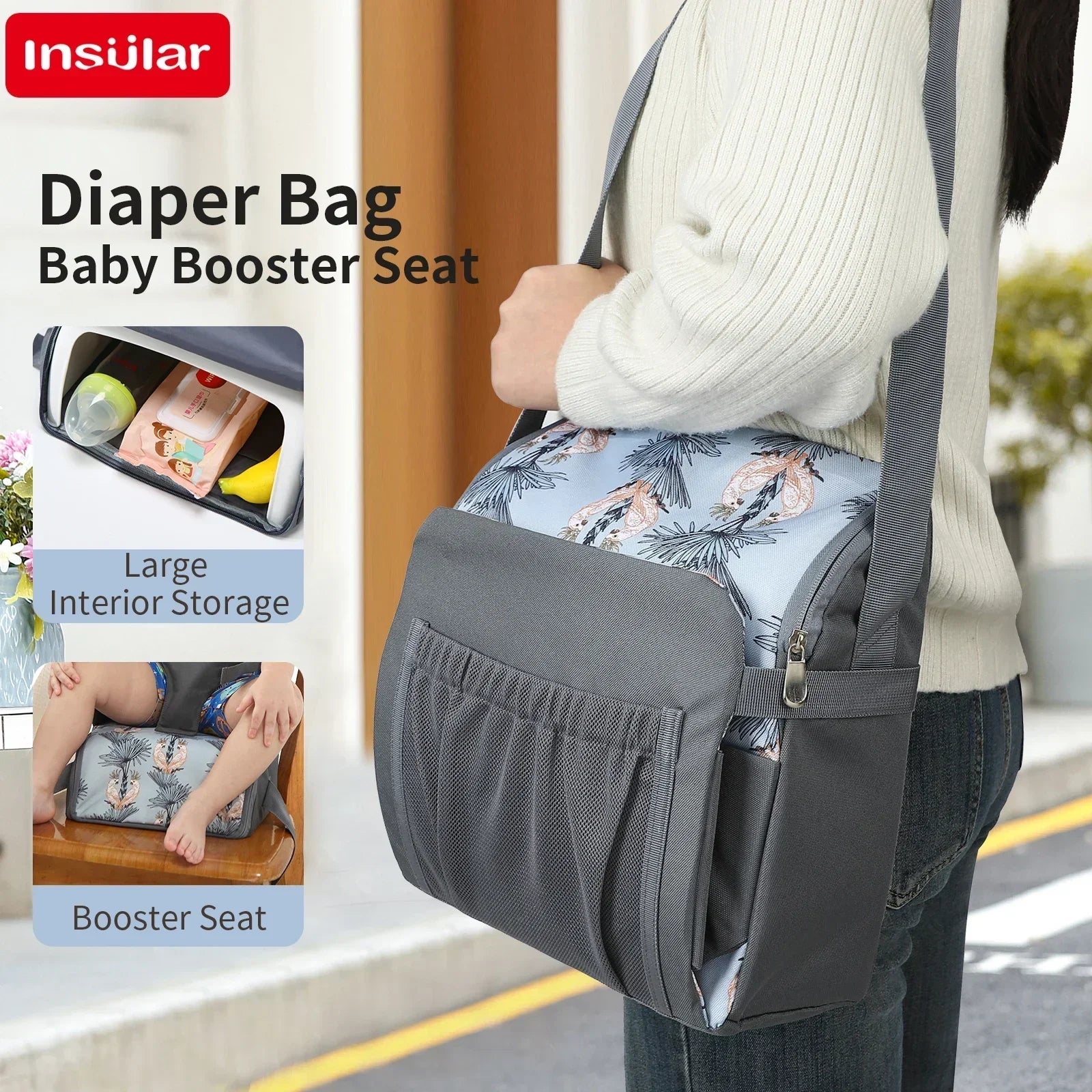 Réhausseur de Chaise Bébé Portable - Harnais Sécurité Lavable Voyage