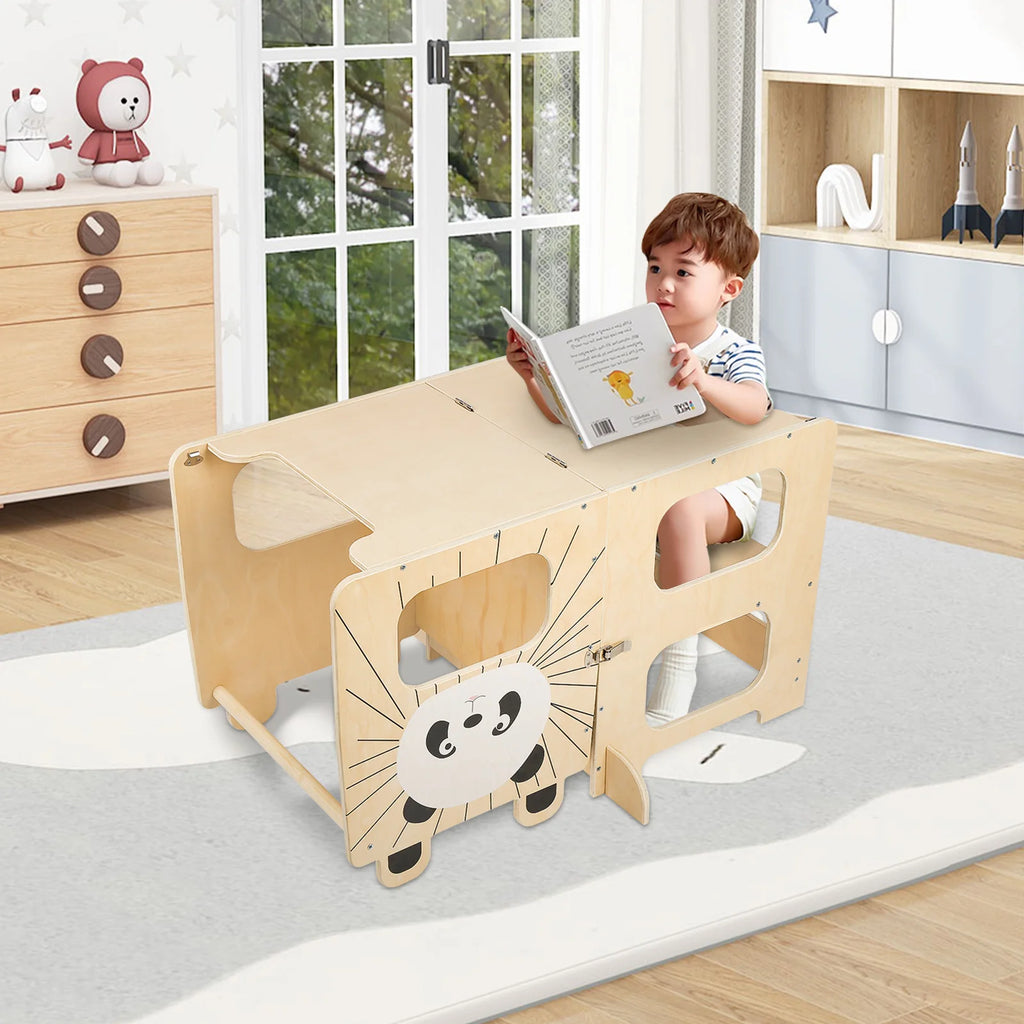 Tour d'Observation Montessori 3-en-1 – Table, Chaise & Tabouret Évolutif pour Enfant