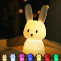Veilleuse Lapin en Silicone Tactile LED – Lumière Multicolore Douce pour Enfant