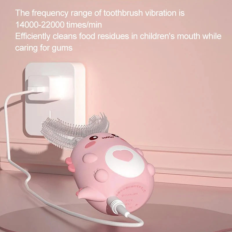 Brosse à Dents Électrique Bébé 360° - Silicone Doux Animaux Mignons