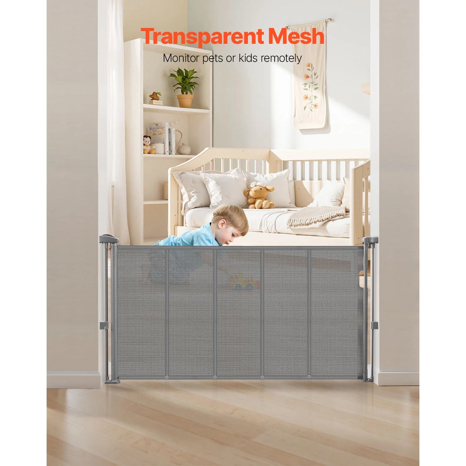 Barrière de sécurité rétractable SucceBuy — Extensible jusqu'à 280cm, enfants & animaux, facile à installer
