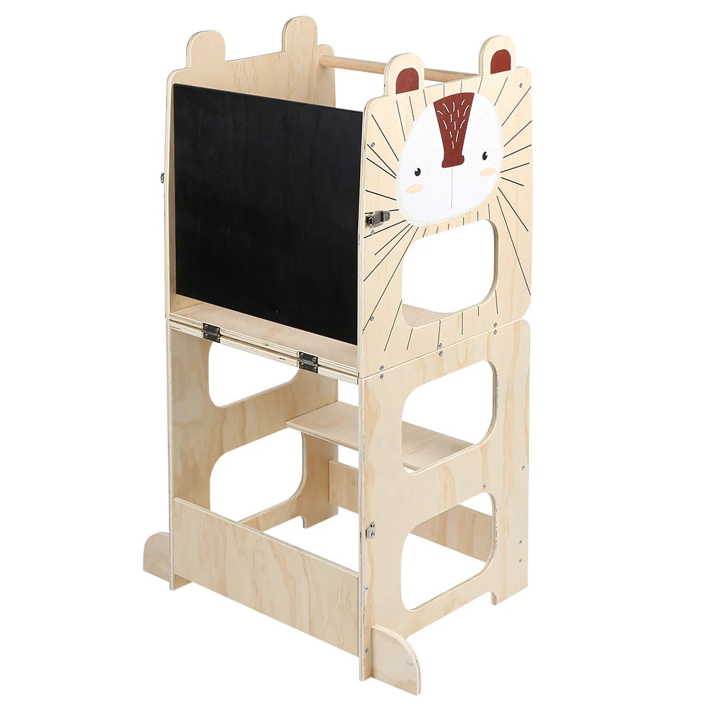 Tour d'Observation Montessori 3-en-1 – Table, Chaise & Tabouret Évolutif pour Enfant