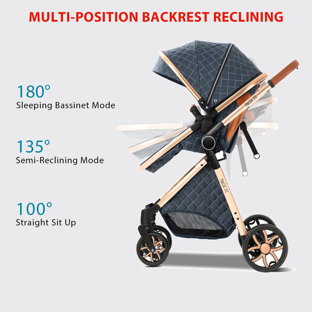 Poussette Trio 3 en 1 Bébé - Siège Auto Nacelle Pliable Voyage