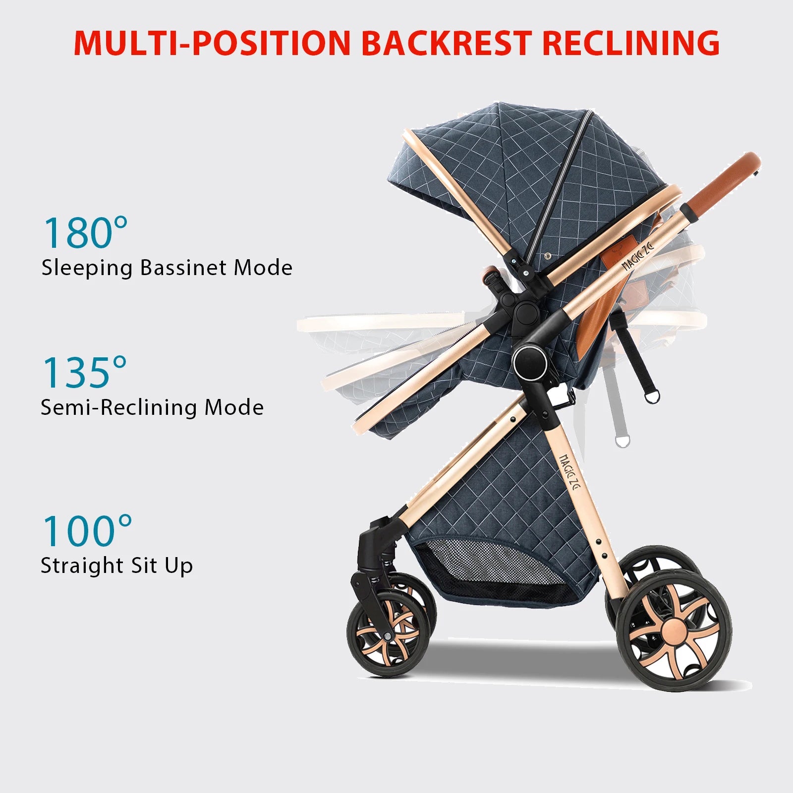 Poussette Trio 3 en 1 Bébé - Siège Auto Nacelle Pliable Voyage