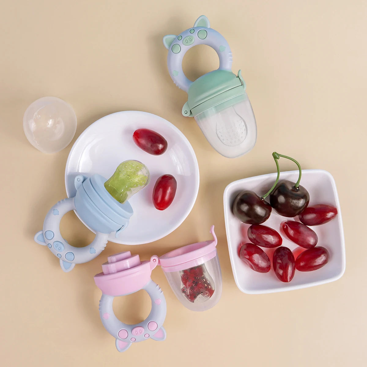 Filet Mordant Fruits Bébé TYRY.HU - Set 4 Tailles Silicone 6-36 Mois