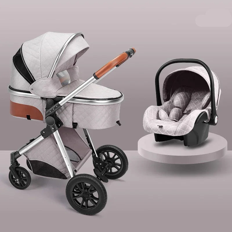 Poussette Trio 3-en-1 — Nacelle, Coque Auto & Poussette