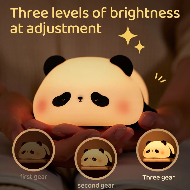 Veilleuse LED Panda Silicone - Lampe Tactile Rechargeable USB Chambre Bébé