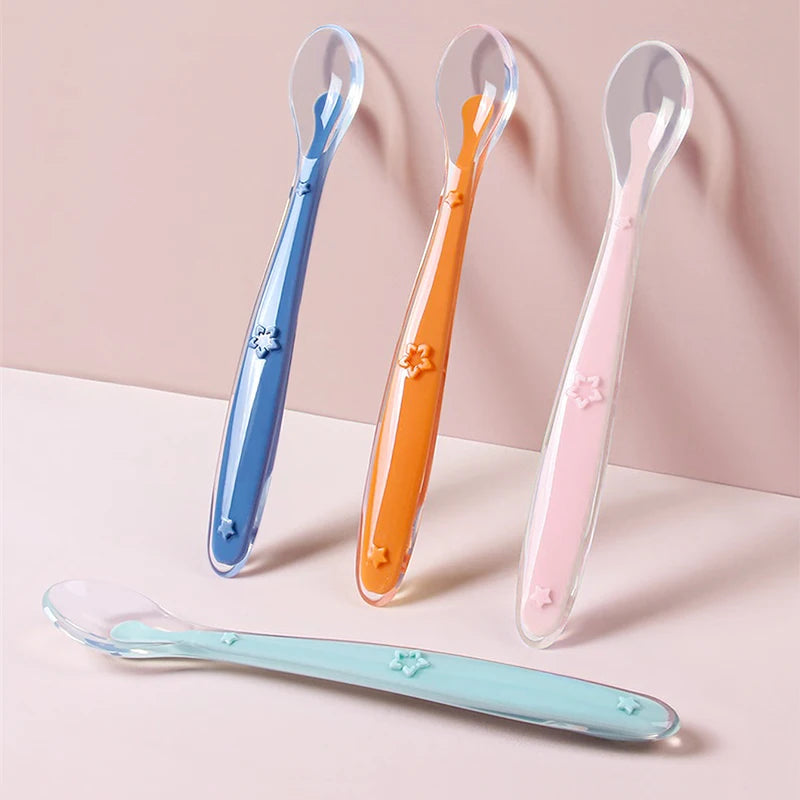 Set Cuillères Silicone Bébé - Apprentissage Repas Doux 2 pièces