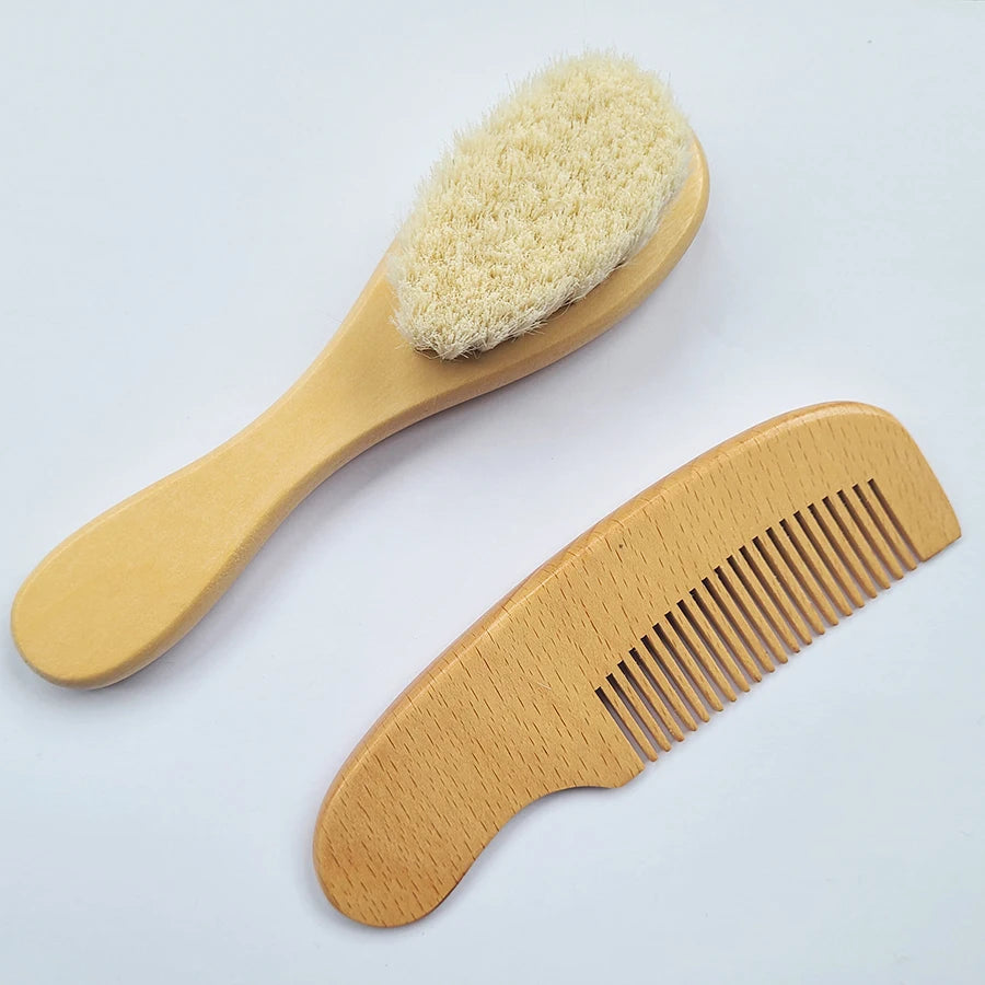 Set Brosse & Peigne en Bois de Hêtre pour Bébé – Douceur Naturelle, Idée Cadeau Naissance