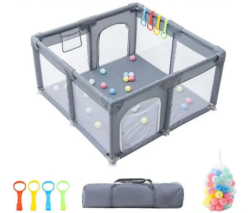 Parc Bébé Pliable avec Balles — Aire de Jeu Sécurisée 0-3 Ans