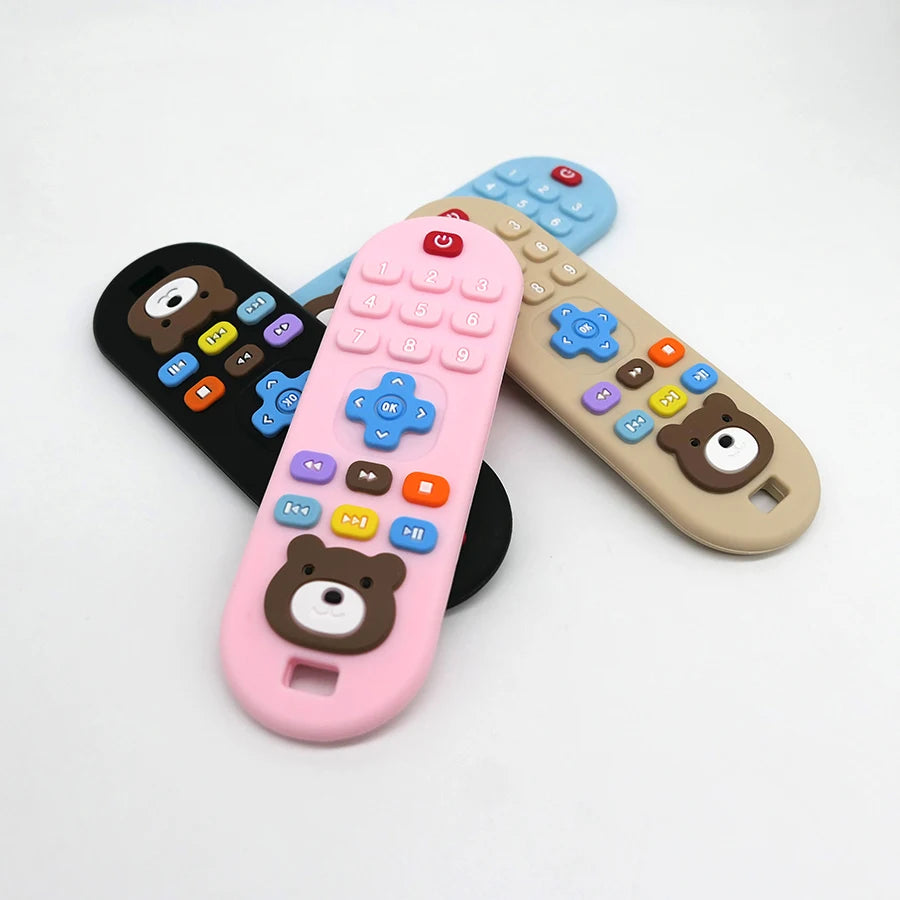 Jouet de Dentition Télécommande Silicone - Anneau Mordant Bébé