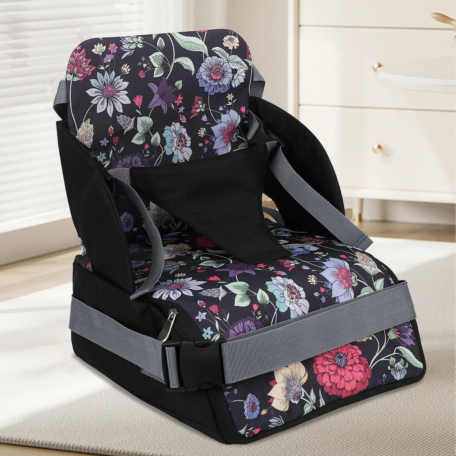 Réhausseur de Chaise Bébé Portable - Harnais Sécurité Lavable Voyage