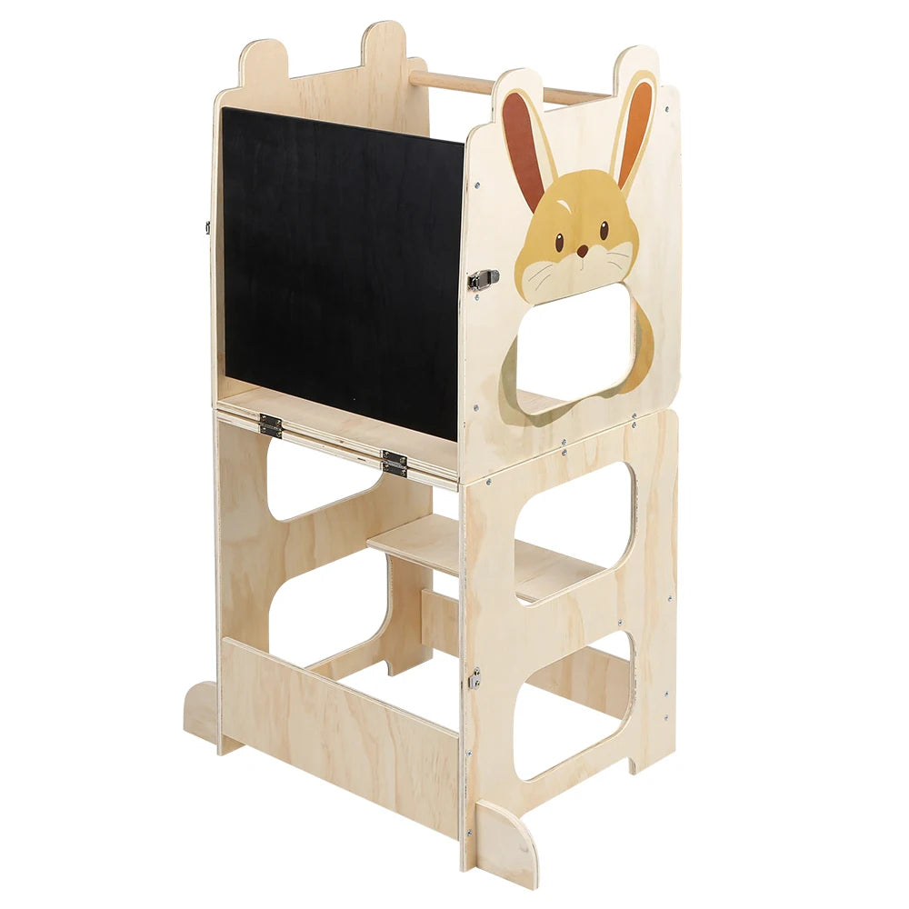Tour d'Observation Montessori 3-en-1 – Table, Chaise & Tabouret Évolutif pour Enfant