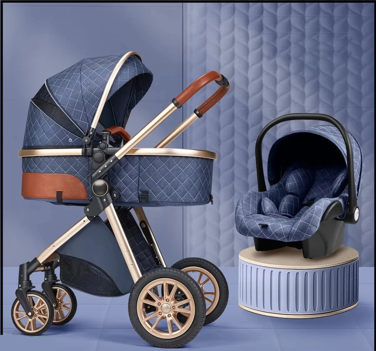 Poussette Trio 3-en-1 — Nacelle, Coque Auto & Poussette