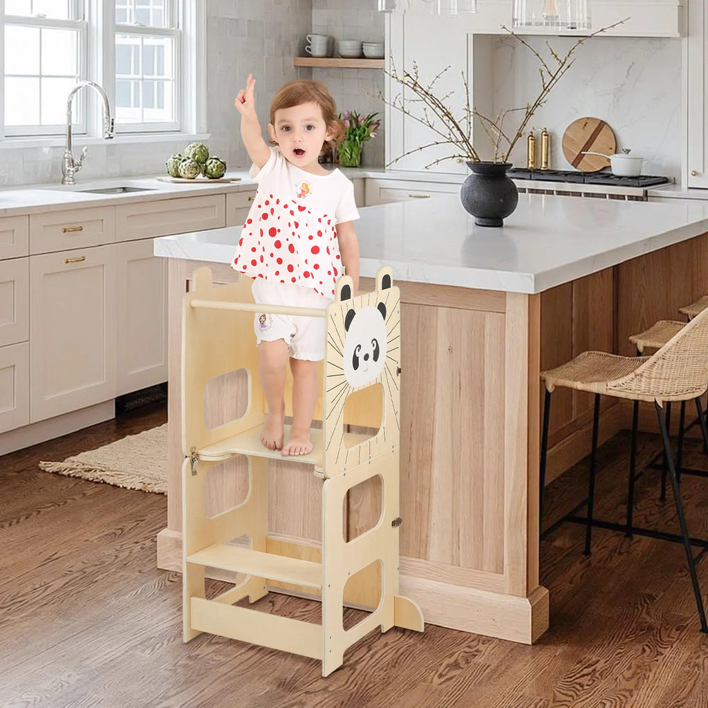 Tour d'Observation Montessori 3-en-1 – Table, Chaise & Tabouret Évolutif pour Enfant