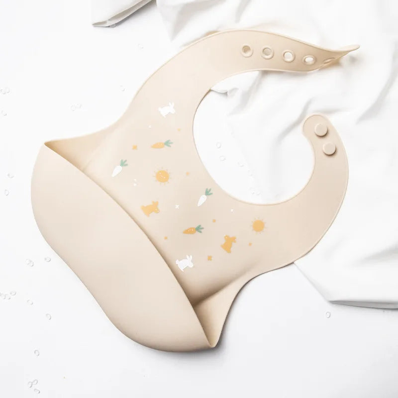Bavoir Imperméable 3D Bébé - Silicone Sans Lavage Portable