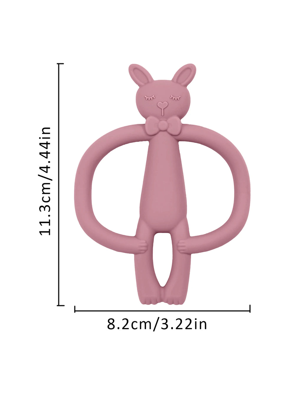 Anneau de Dentition Lapin Silicone - Jouet Mordant Bébé Coloris Pastel
