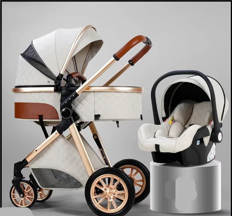 Poussette Trio 3-en-1 — Nacelle, Coque Auto & Poussette