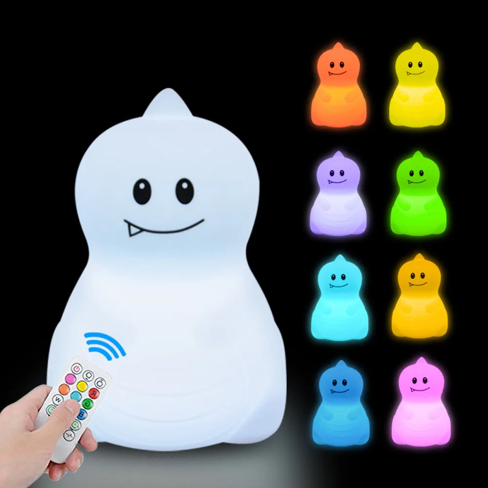 Veilleuse LED Hibou Silicone - Tactile Télécommande 9 Couleurs Rechargeable