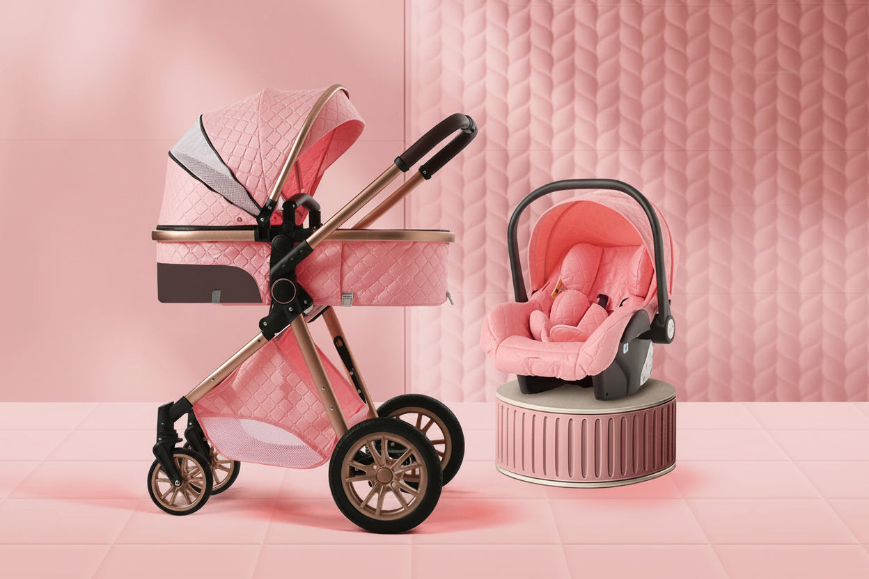 Poussette Trio 3-en-1 — Nacelle, Coque Auto & Poussette