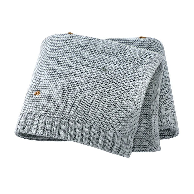 Couverture Tricot Bébé Ultra-Douce - Plaid Emmaillotage Nouveau-né