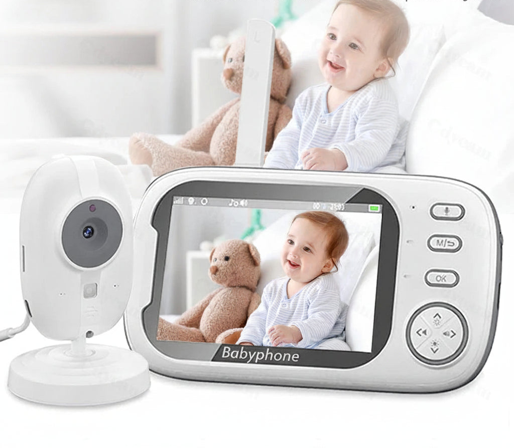 Babyphone Vidéo Sans Fil – Écran 3.5″, Vision Nocturne, Audio Bidirectionnel & Alerte Température