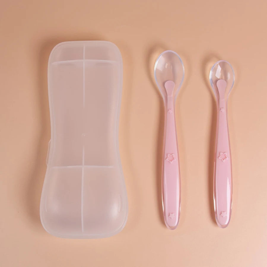 Set Cuillères Silicone Bébé - Apprentissage Repas Doux 2 pièces