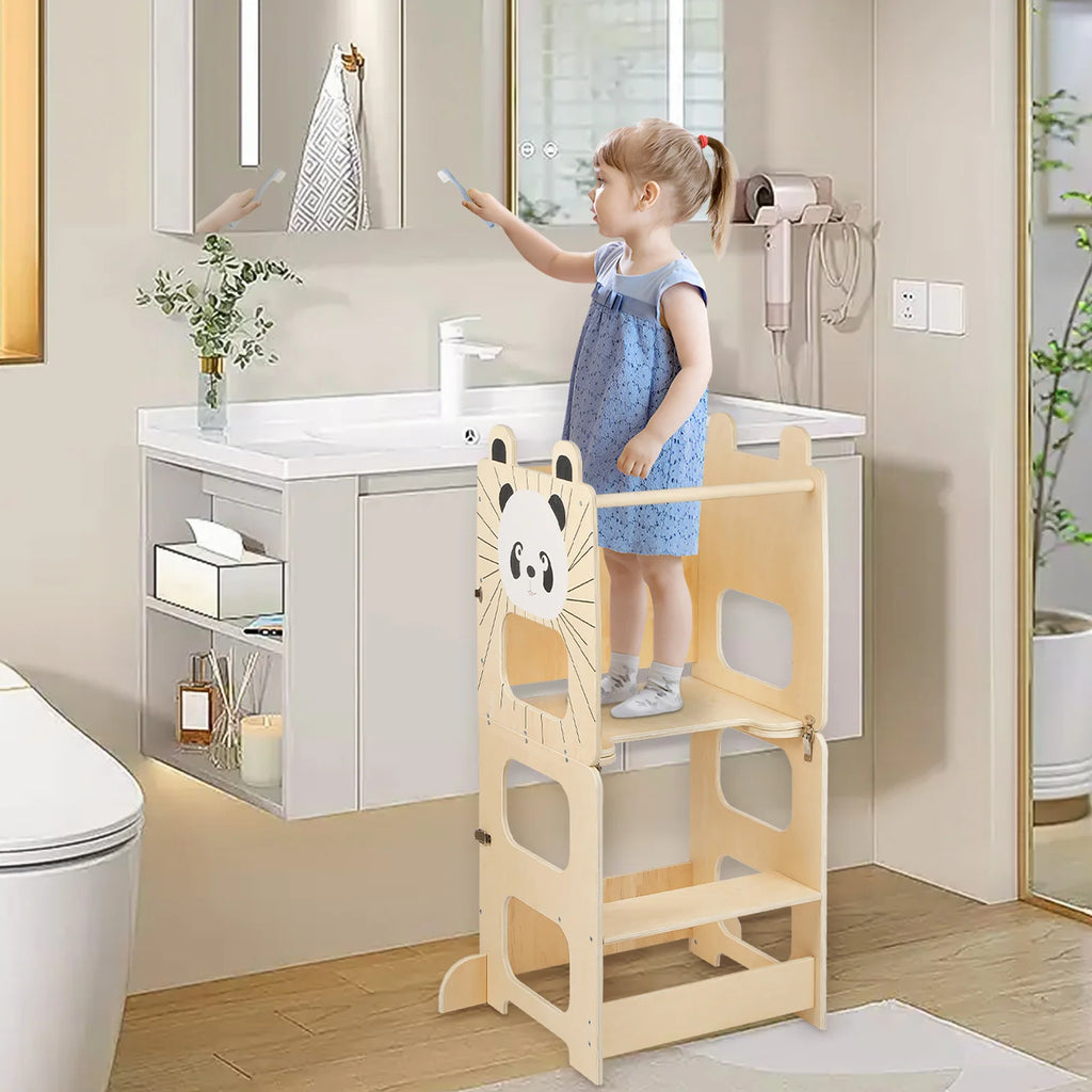 Tour d'Observation Montessori 3-en-1 – Table, Chaise & Tabouret Évolutif pour Enfant