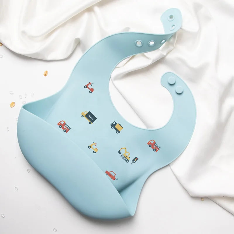 Bavoir Imperméable 3D Bébé - Silicone Sans Lavage Portable