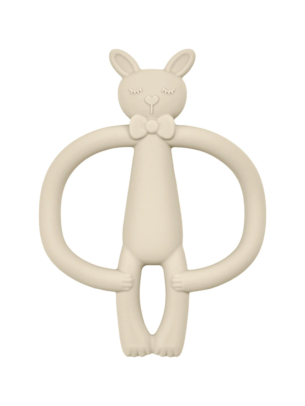 Anneau de Dentition Lapin Silicone - Jouet Mordant Bébé Coloris Pastel