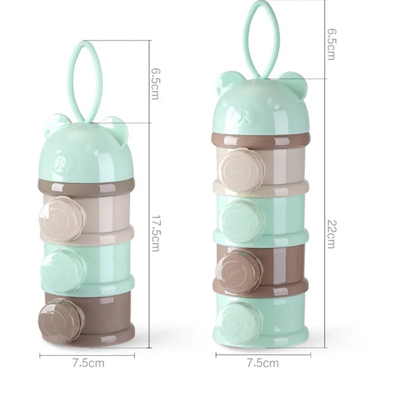 Boîte Doseuse Lait en Poudre Bébé - Contenant Snacks Portable 3-4 Compartiments
