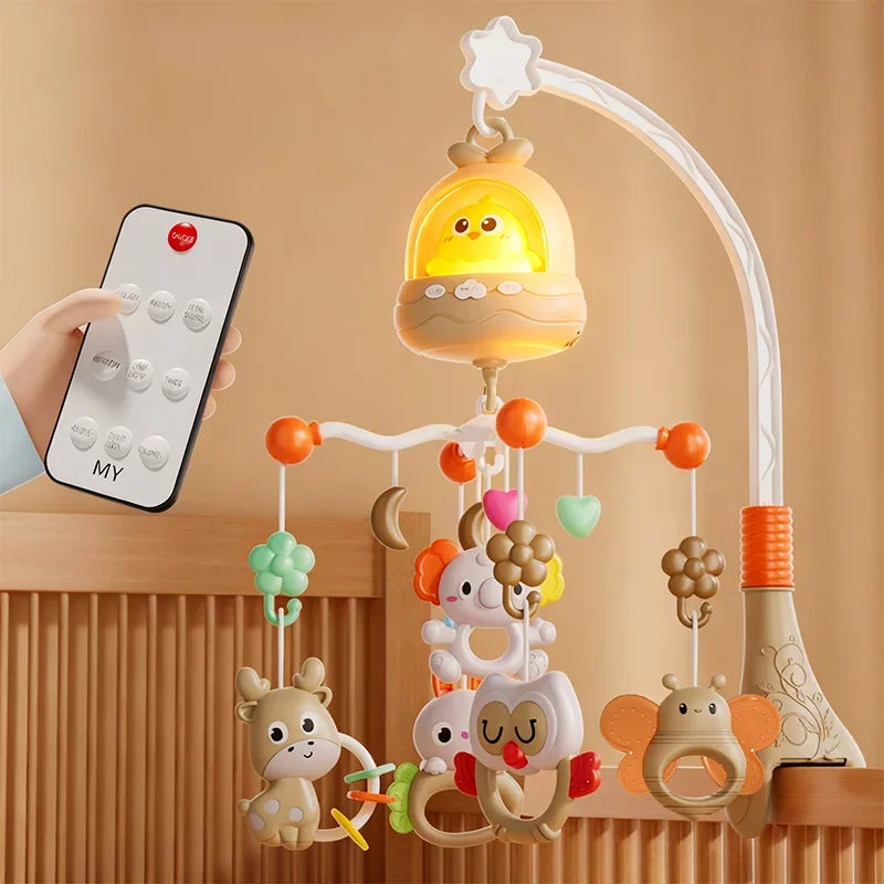 Mobile de Lit Musical 360° avec Télécommande – Veilleuse & Minuterie pour Bébé