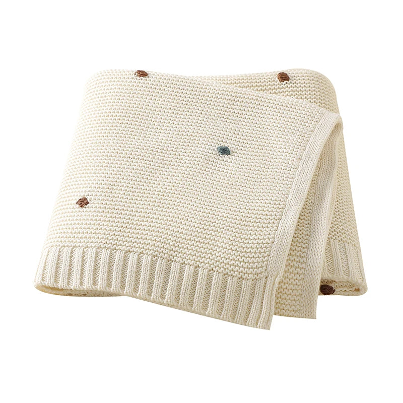 Couverture Tricot Bébé Ultra-Douce - Plaid Emmaillotage Nouveau-né