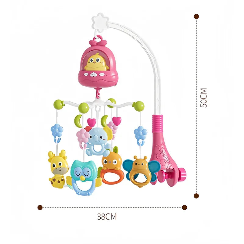 Mobile de Lit Musical 360° avec Télécommande – Veilleuse & Minuterie pour Bébé