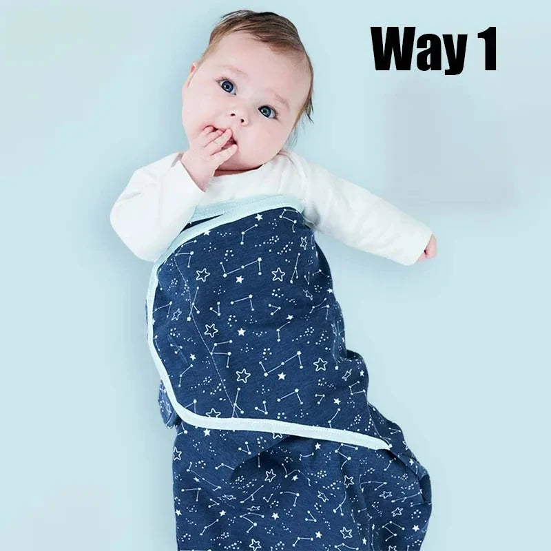Kit Emmaillotage Bébé + Bonnet - Ensemble Coton Imprimé 0-6 Mois