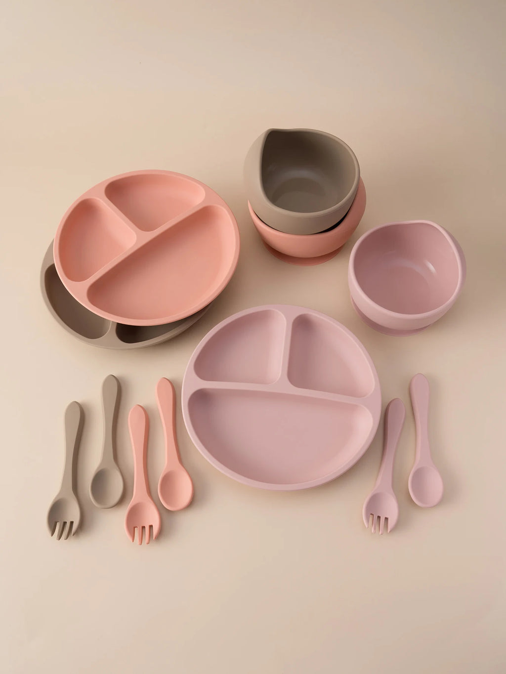 Set d'Assiettes Silicone Ventouses pour Bébé – Vaisselle Complète 4 Pièces