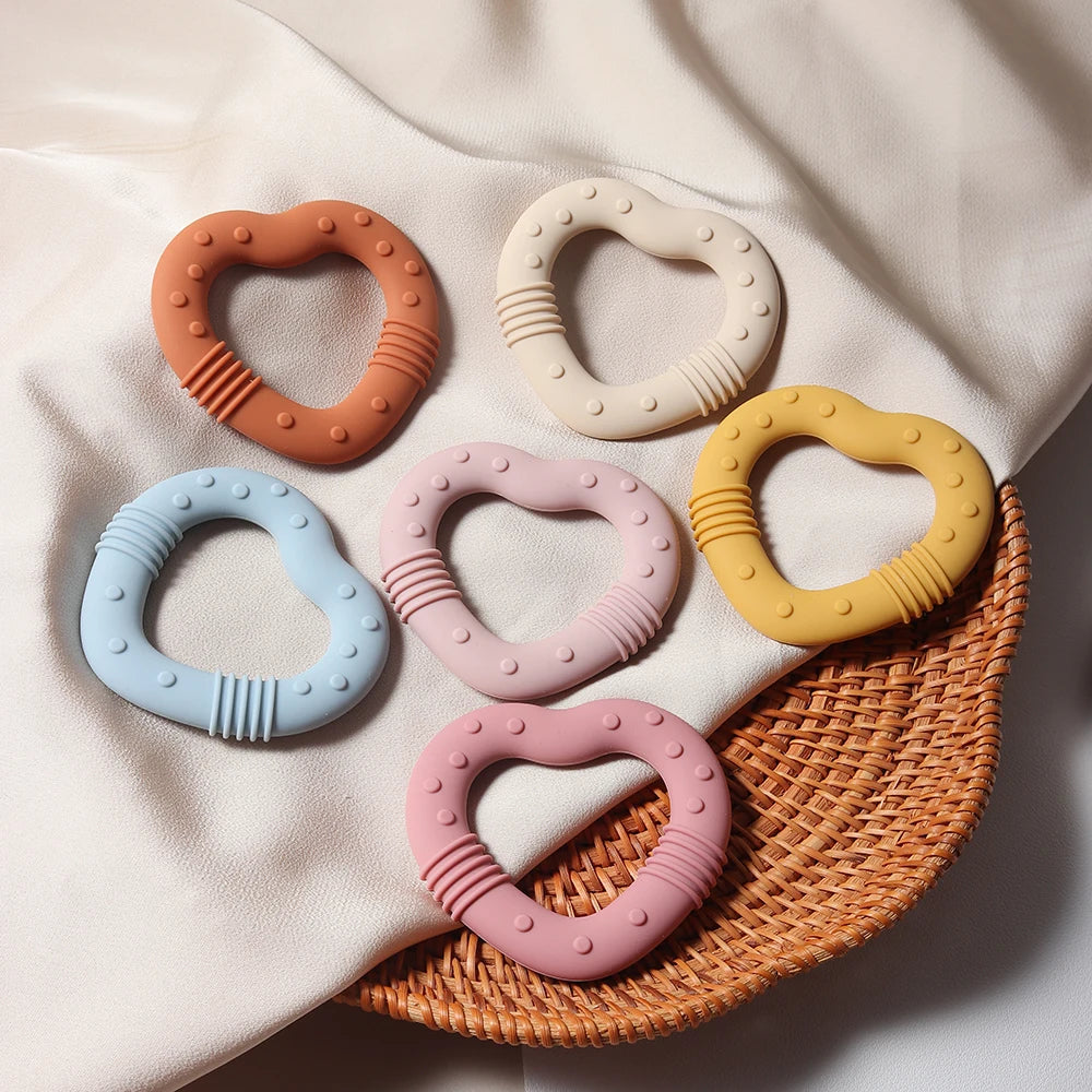 Anneau de Dentition Étoile Silicone - Set Coloris Pastel Bébé