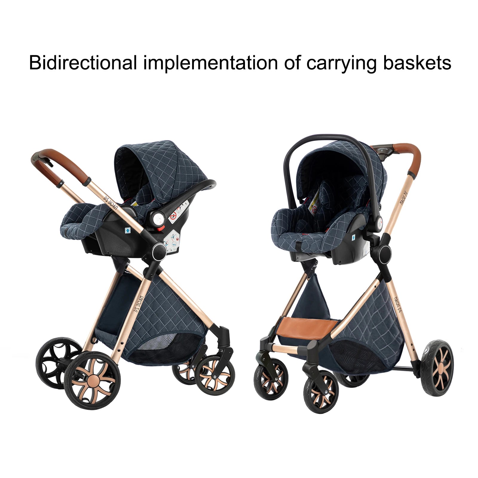 Poussette Trio 3 en 1 Bébé - Siège Auto Nacelle Pliable Voyage