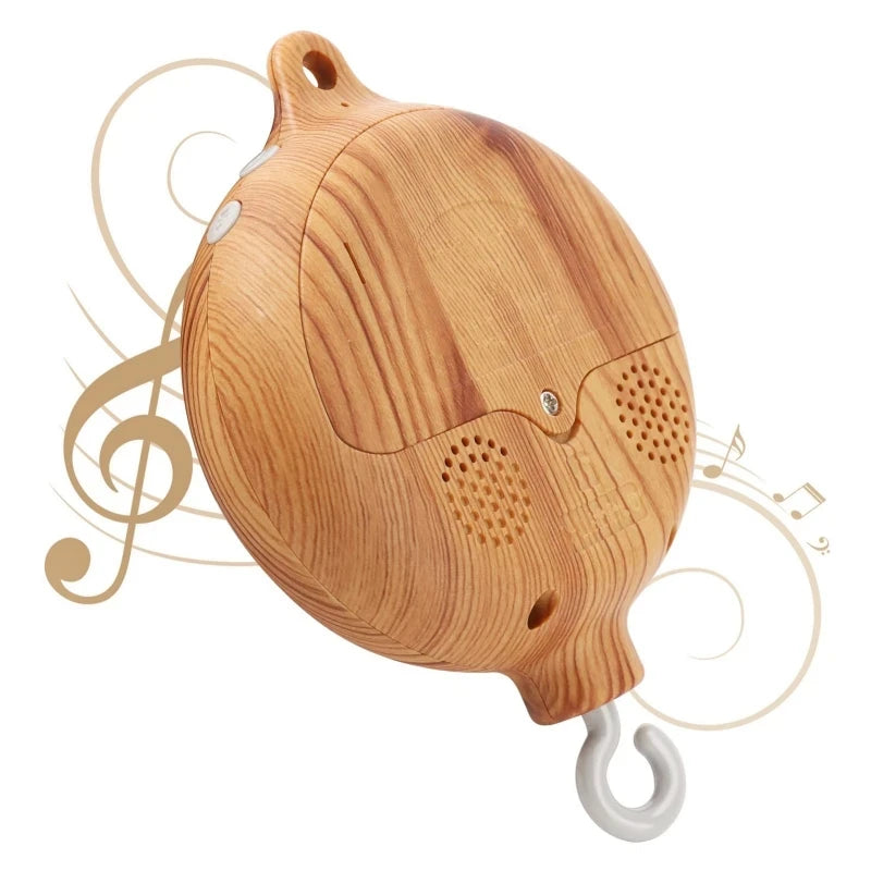 Boîte à Musique Rotative Bébé - Mobile Bois Naturel Berceuse 0-12 Mois