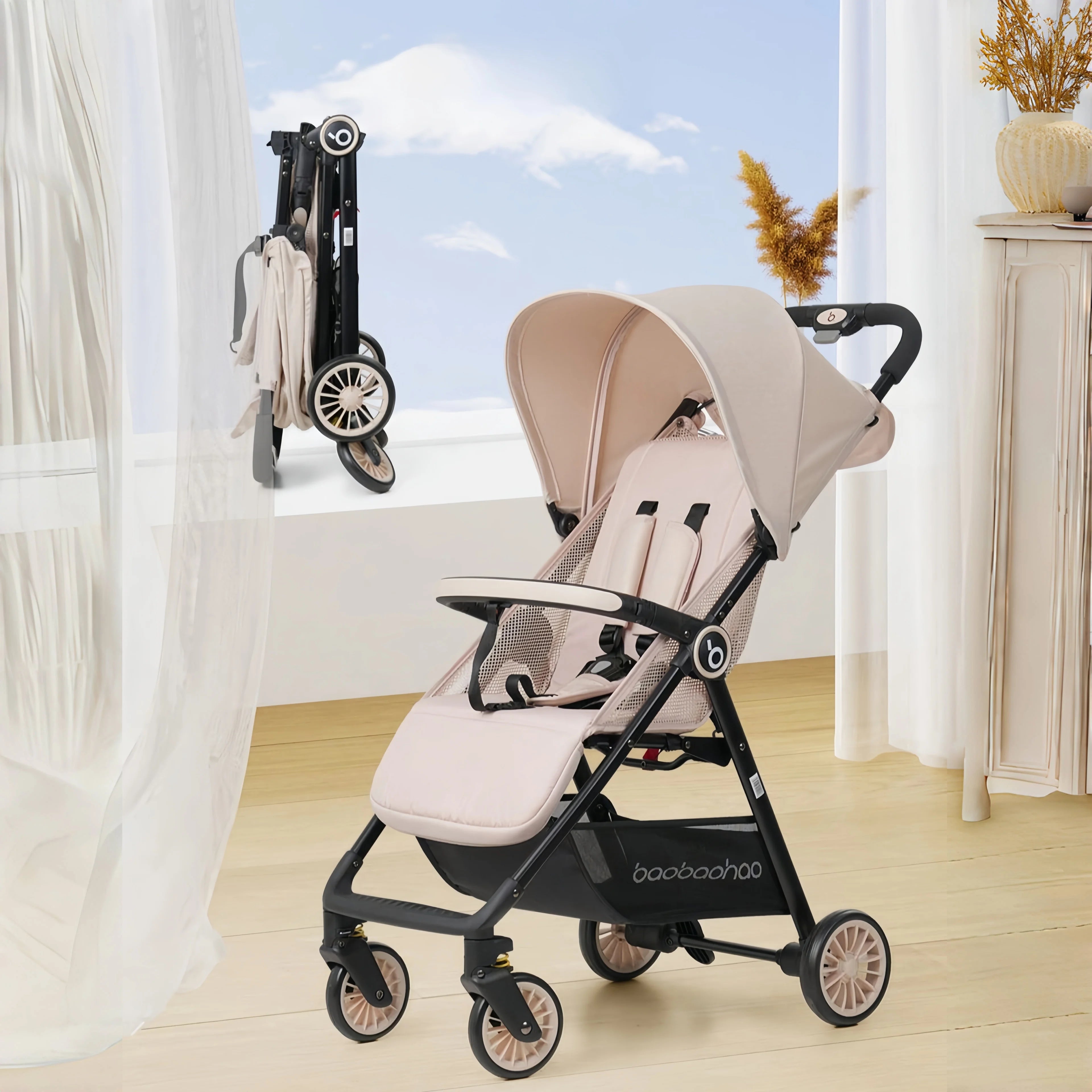 Poussette Parapluie Légère 4,7kg - Pliage Une Main CE Certifiée Respirante