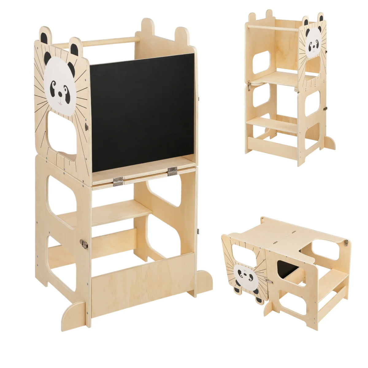 Tour d'Observation Montessori 3-en-1 – Table, Chaise & Tabouret Évolutif pour Enfant