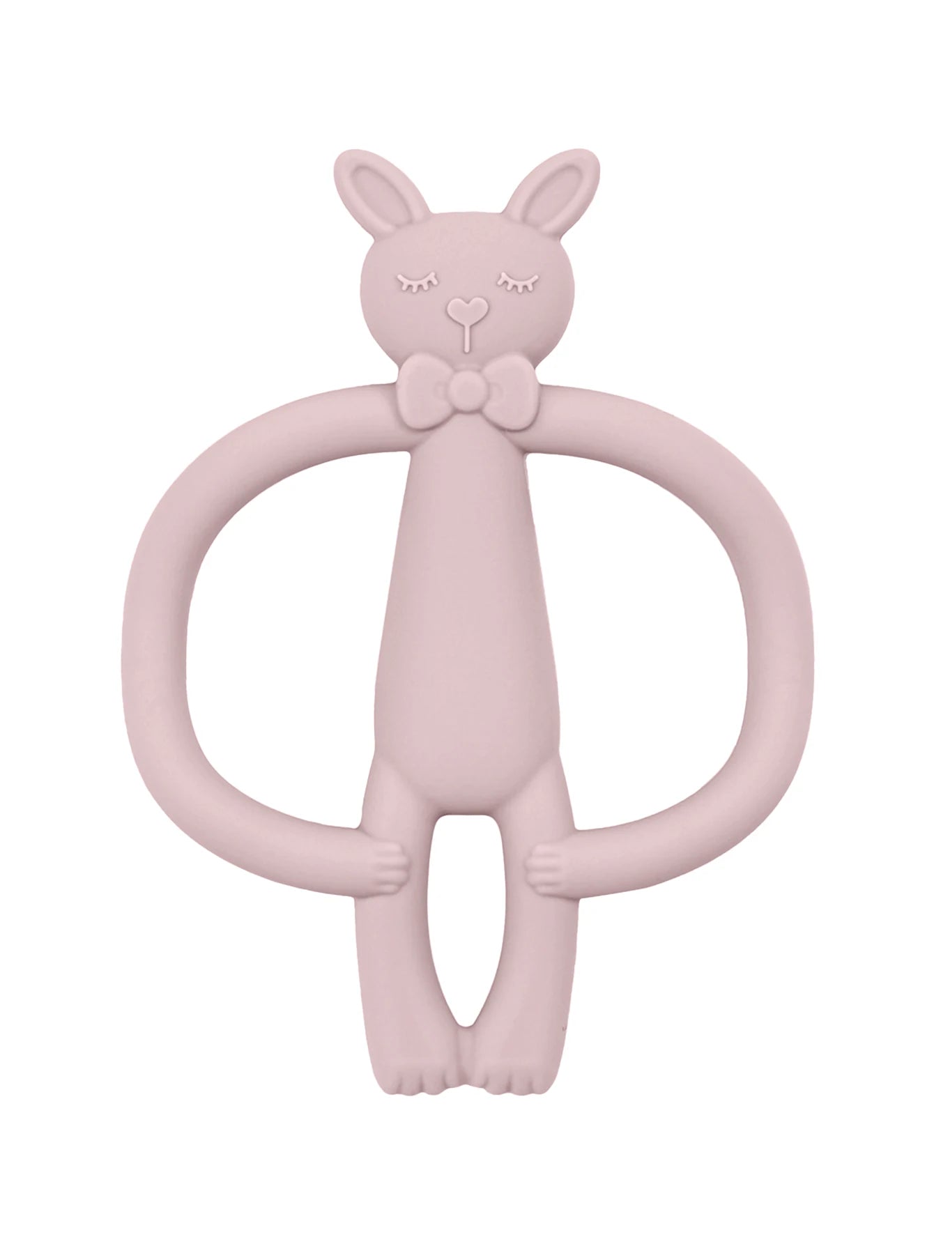 Anneau de Dentition Lapin Silicone - Jouet Mordant Bébé Coloris Pastel