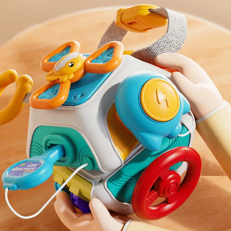 Cube d'Activité Montessori Bébé - Jouet Sensoriel Motricité Fine 6-12 Mois