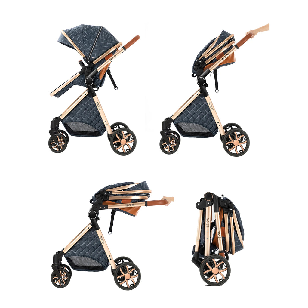 Poussette Trio 3 en 1 Magic ZC – Nacelle, Cosy Auto & Châssis Réversible
