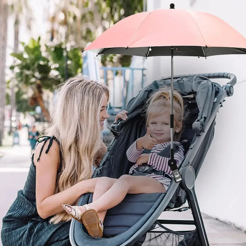 Parapluie universel poussette — Protection UV & pluie, orientable 360°