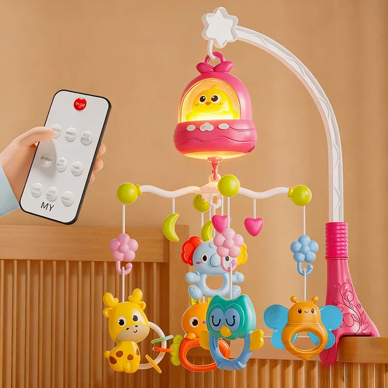 Mobile de Lit Musical 360° avec Télécommande – Veilleuse & Minuterie pour Bébé