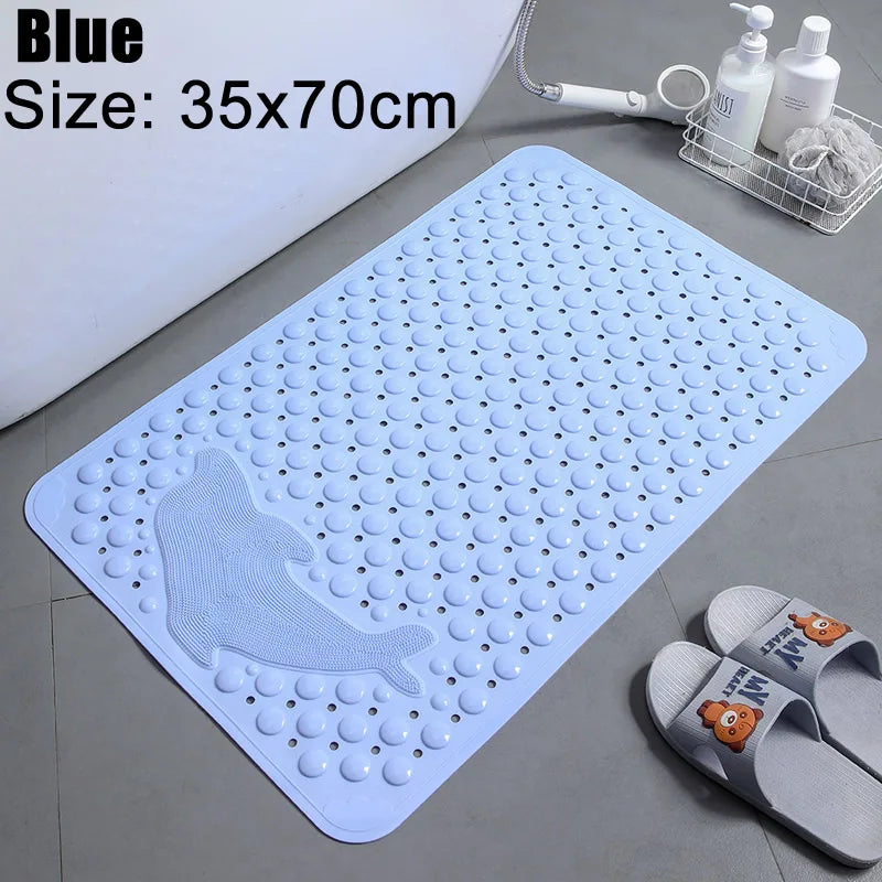 Tapis de bain antidérapant bébé — Motifs rigolos, ventouses, PVC doux 38x69cm
