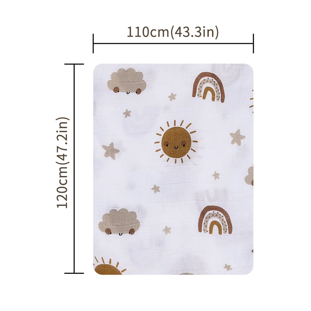 Lange Emmaillotage Bébé Coton Bambou - Couverture Douce Arc-en-Ciel