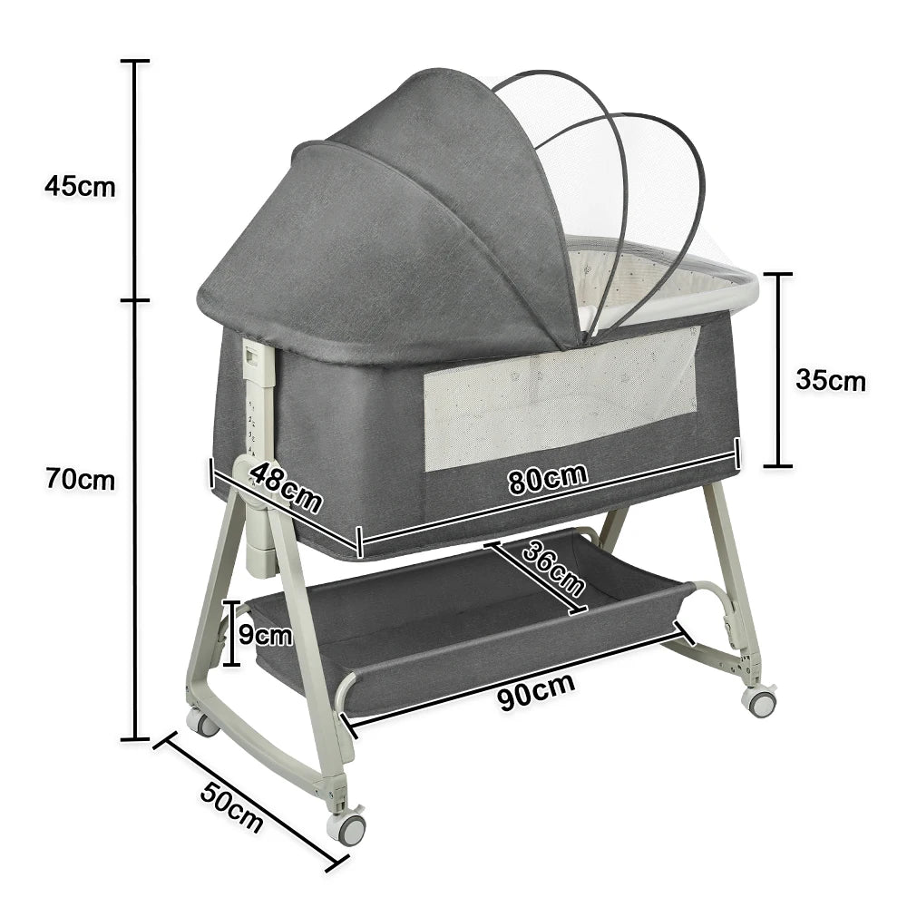 Berceau Cododo Bébé 4 en 1 - Matelas Inclus 6 Positions 0-24 Mois