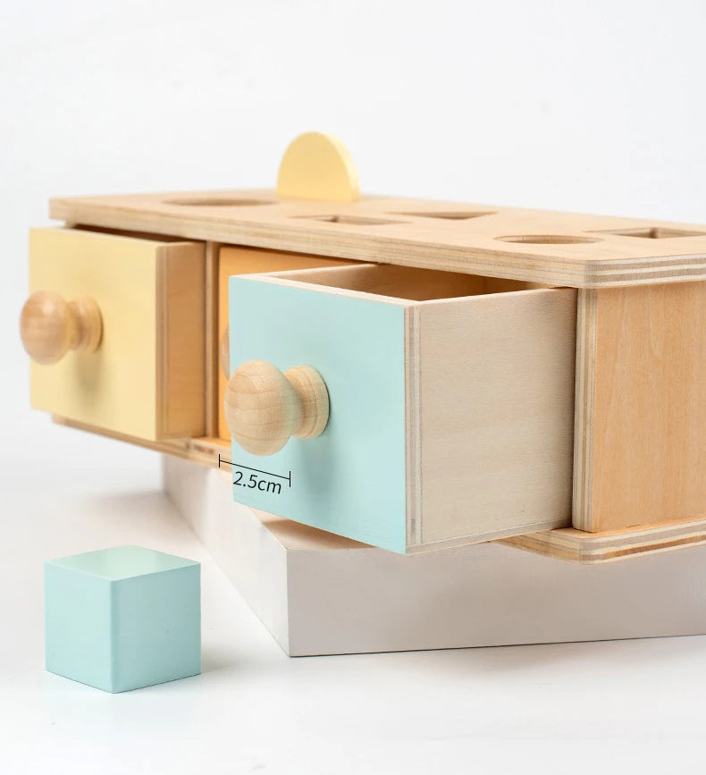 Boîte de Tri Montessori en Bois - Formes & Couleurs 1-3 Ans